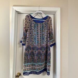 Bohemian Blue Patterned Dress